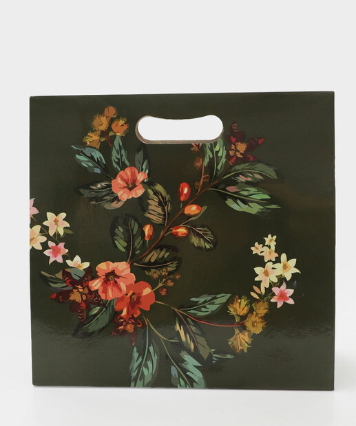 Embalagem Presente Sacola Flores Marisa Verde