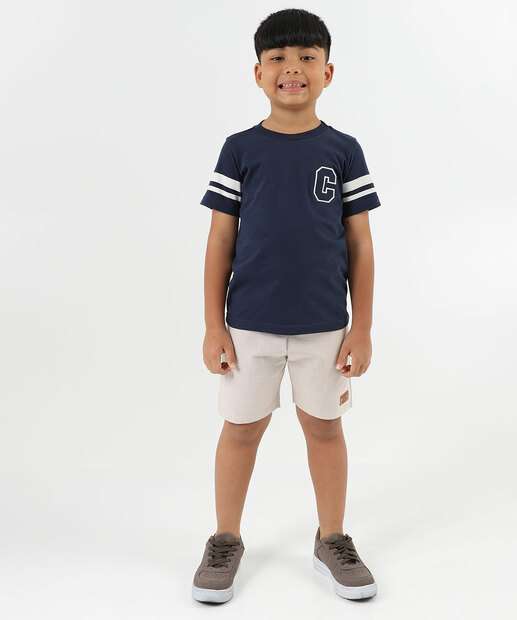 Camiseta Infantil Estampada MR Tam 4 a 10 Azul