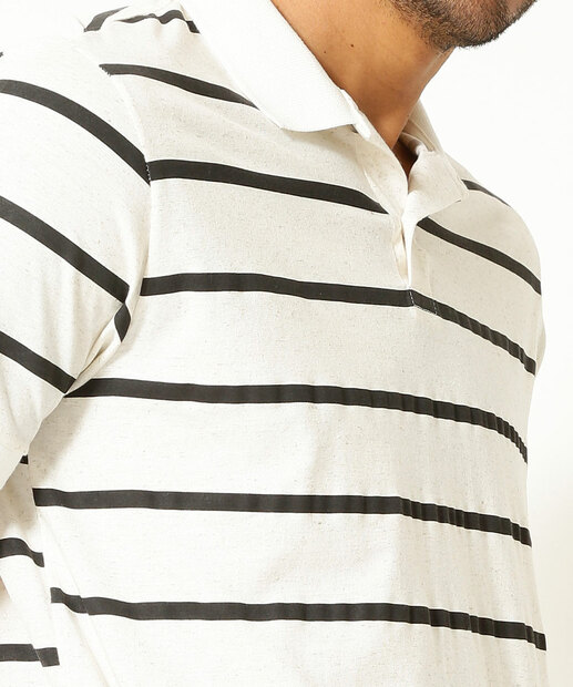 Polo Masculina Listrada Manga Curta MR