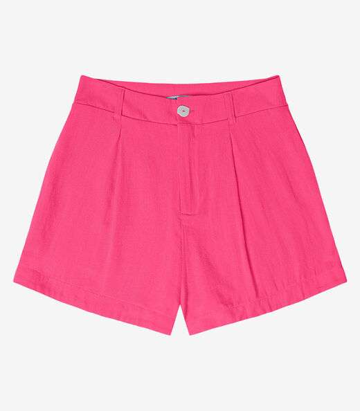 Shorts Feminino Em Linho Endless Rosa