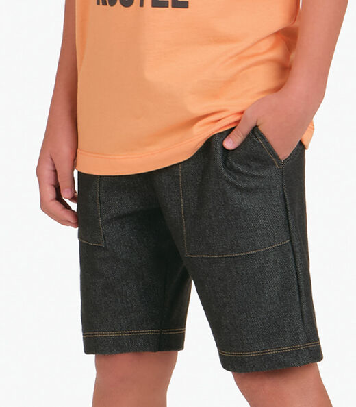 Conjunto Camiseta com Bermuda Menino Trick Nick Laranja