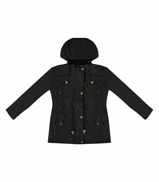 Parka Feminina Peluciada Impermeável Sea Surf Preto