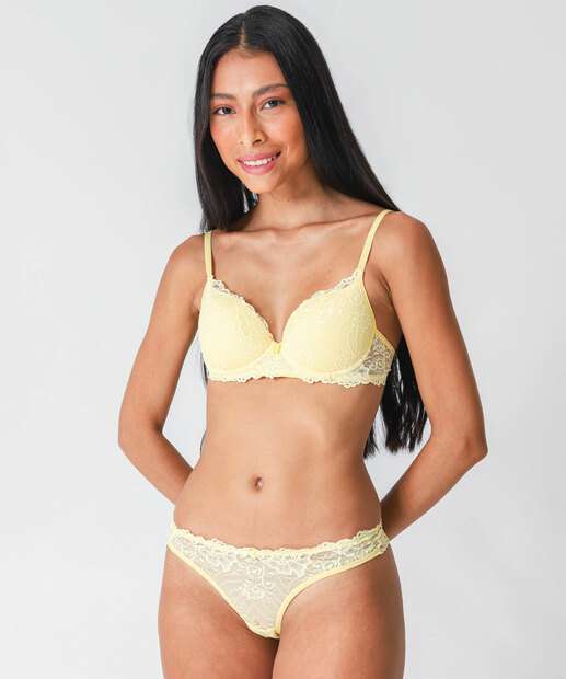 Sutiã De Renda Com Base E Com Bojo Laço Marisa