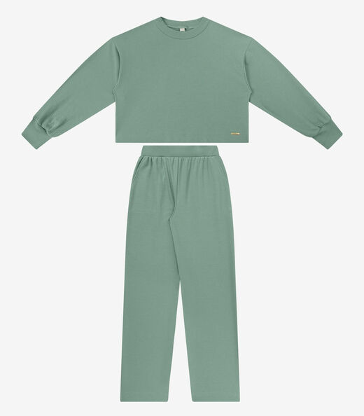 Image_Conjunto Blusão Com Calça Feminino Rovitex Verde