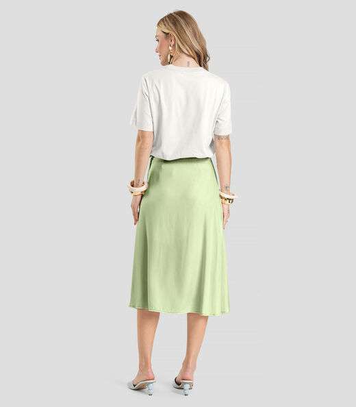 Saia Feminina Midi Envelope Dianna Verde
