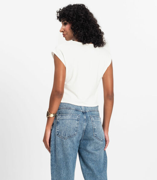 Blusa Básica Feminina Viscotorcion Rovitex Bege