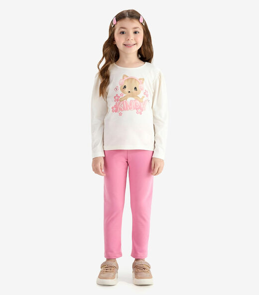 Conjunto Blusa Com Legging Rovi Kids Bege