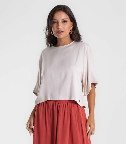Image_Blusa Feminina Box Manga Ampla Viscose Endless Bege