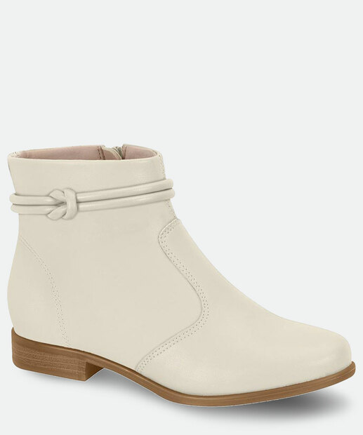 Bota Feminina Ankle Boot Bico Redondo Moleca 