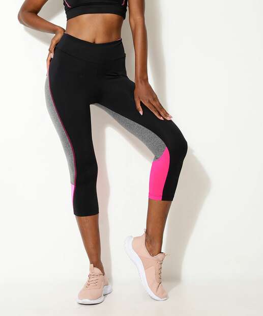 Calça Feminina Fitness Corsário Recortes