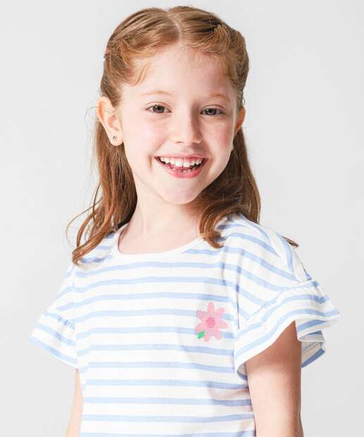 Blusa Infantil Listrada Marisa Tam 4 a 10 Off White