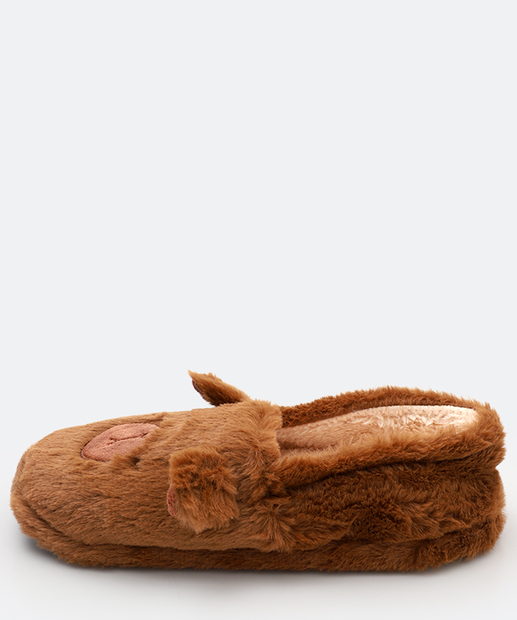 Pantufa Feminina Fechada Capivara Marisa Marrom