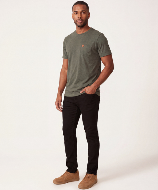 Camiseta Masculina Bolso Manga Curta MR