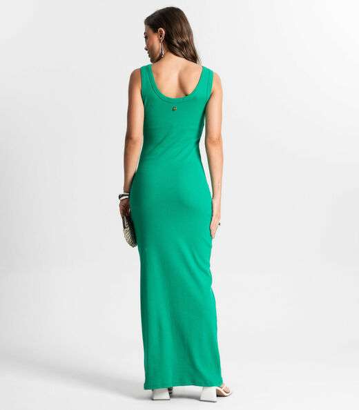 Vestido Midi De Ribana Feminino Endless Verde