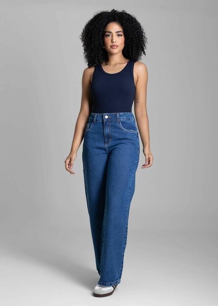 Calça Jeans Sawary Wide Leg Petit - 282884