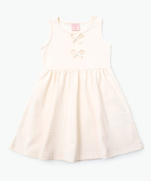 Image_Vestido Infantil Textura Laços Marisa Tam 1 a 3 Off White