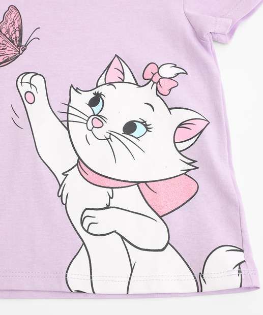 Conjunto Infantil Estampa Flores Marie Disney Tam 1 a 3 Lilás