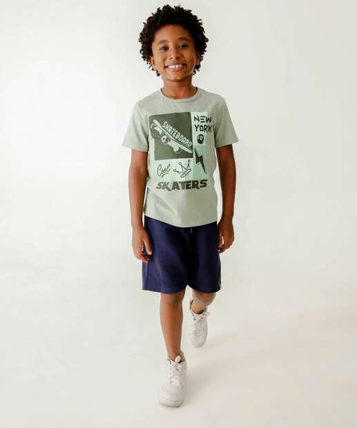 Camiseta Infantil Estampa Skate MR Tam 4 a 10