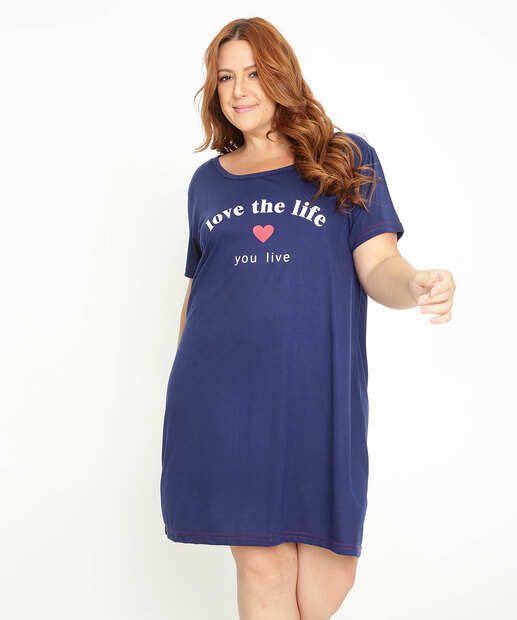 Camisola Plus Size Estampa Frase Marisa
