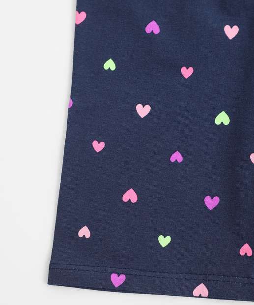 Bermuda Infantil Ciclista Coração Marisa Tam 1 a 3 Azul