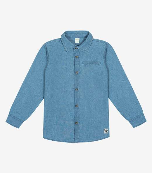 Camisa Jeans Infantil Masculina Trick Nick Cinza