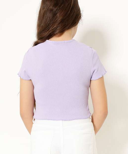 Blusa Juvenil Canelada Glitter Marisa Tam 10 a 16
