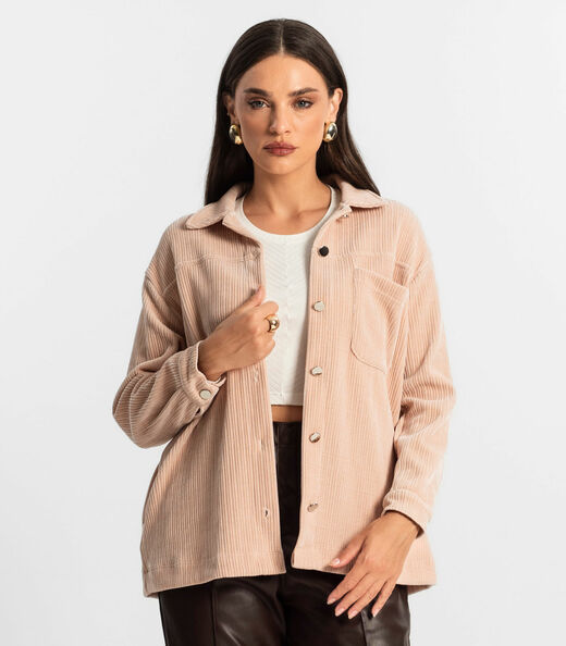 Casaco Feminino Veludo Cotelê Endless Rosa