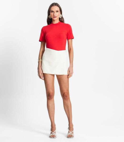 Blusa De Viscotorcion Básica Feminina Endless Vermelho