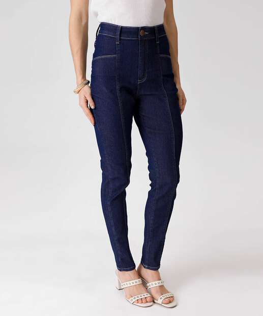 Calça Jeans Skinny Recorte Feminina Marisa
