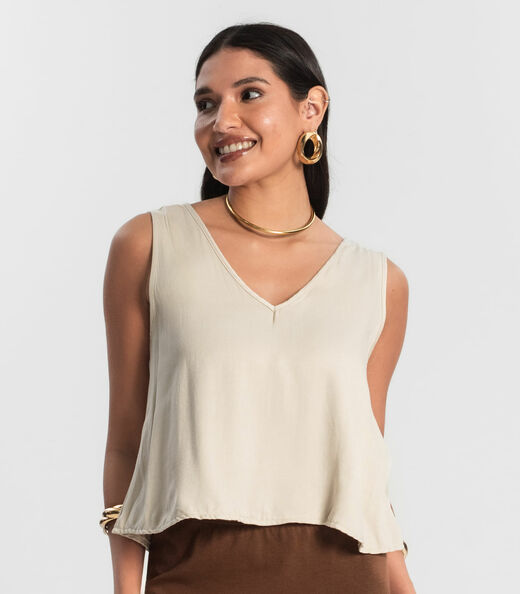 Regata Feminina de Viscose Rovitex Bege