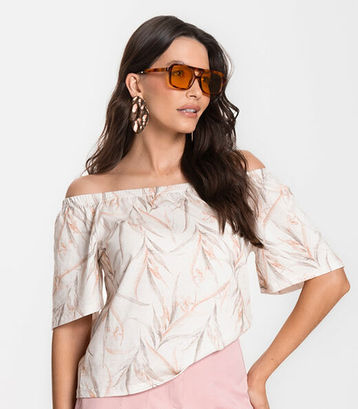 Blusa Feminina Ciganinha Infinita Cor Marrom