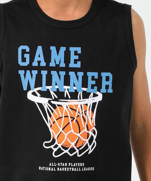 Regata Infantil Basquete Marisa Tam 4 a 10 Preto