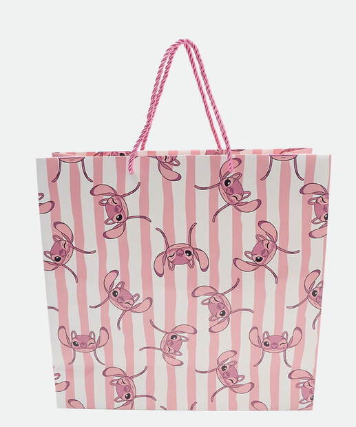 Embalagem Presente Sacola Stitch Disney Rosa