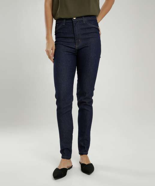 Calça Jeans Cigarrete Feminina Bolsos