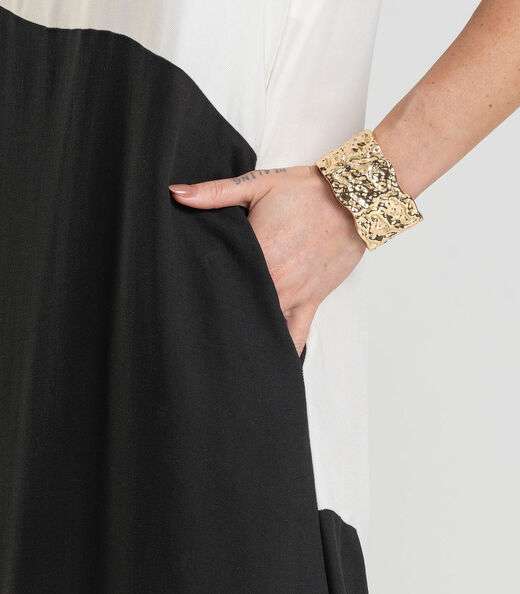 Vestido Super Midi Bicolor Dianna Preto