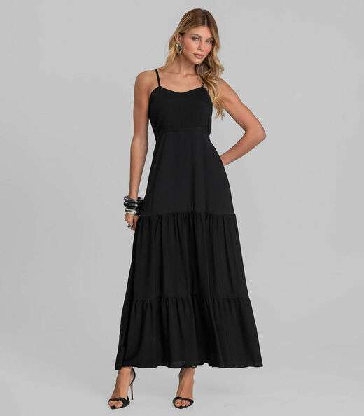 Image_Vestido Longo Feminino De Alça Em Viscose Dianna Preto