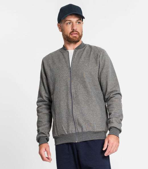 Jaqueta Masculina Em Moletom Diametro Cinza