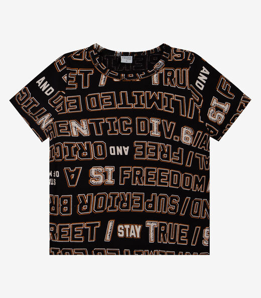 Camiseta Infantil Masculina Infinita Cor Preto