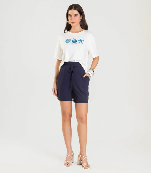 Shorts Adulto Feminino Infinita Cor Azul