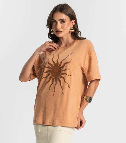 Image_Blusa Feminina Manga Curta Sun Endless Marrom