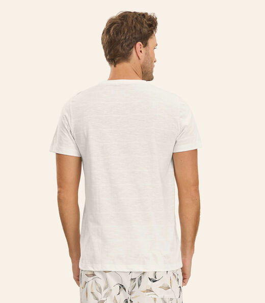 Camiseta Meia Malha Flamê Masculina Diametro Bege