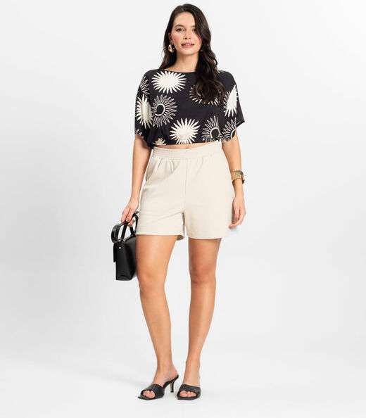 Blusa Feminina Manga Curta Rovitex Preto