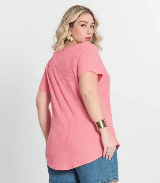 Blusa Feminina Plus Size da Infinita Cor Rosa