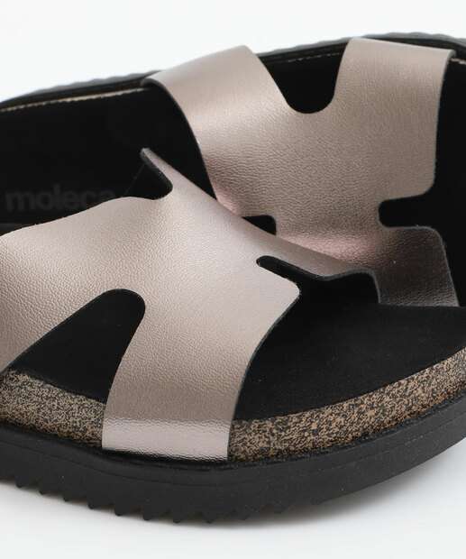 Rasteirinha Feminina Birken Metalizada Moleca Prateado