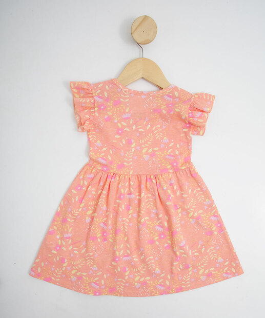 Vestido Infantil Manga Curta Floral Marisa Tam 1 a 3