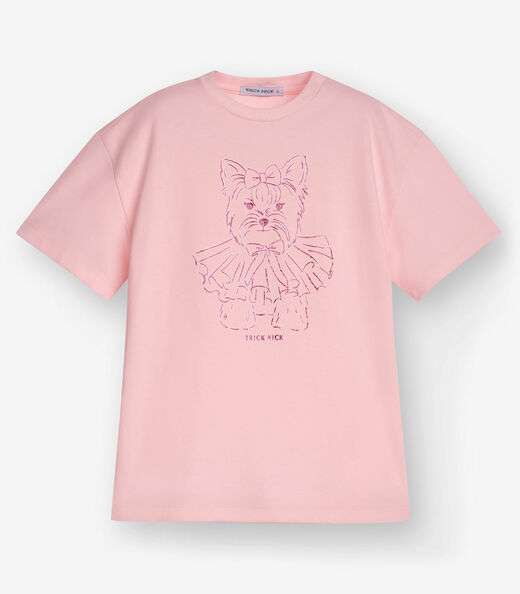 Camiseta Meia Malha Trick Nick Rosa