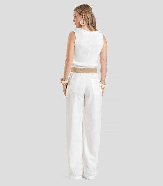 Regata Feminina Texturizada Elegante Dianna Bege