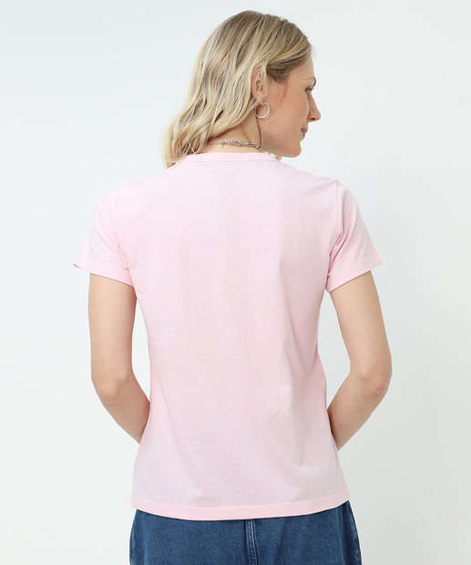 Camiseta Feminina Estampada Marisa Rosa