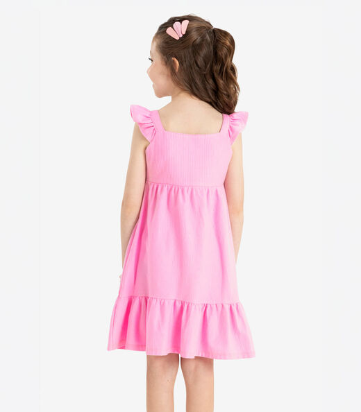 Vestido Verão Menina De Alças Rovi Kids Rosa