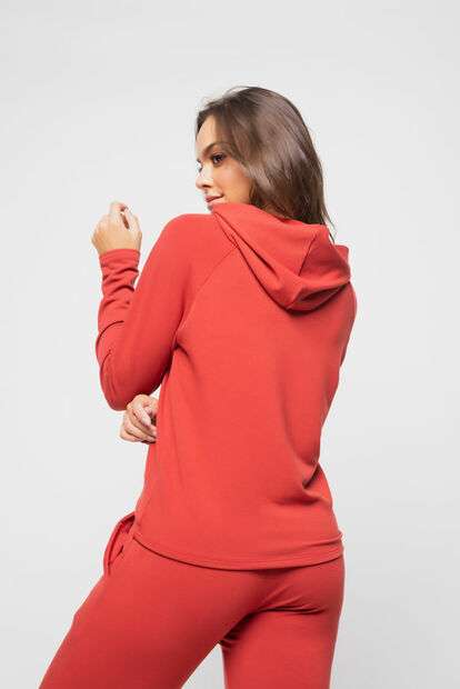 Conjunto  Comfy Com Casaco Capuz e Jogger Moletinho Terracota Salvatore Fashion